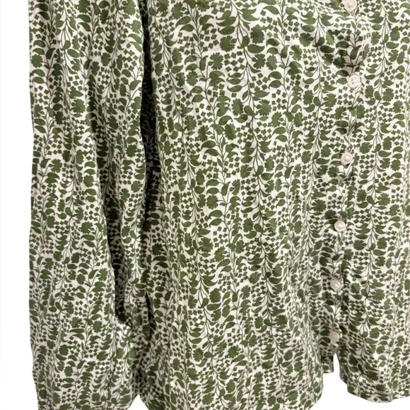 BODEN Women’s Isla Long Sleeve Jersey Shirt Blouse Green and White Size 10 - Picture 5 of 11